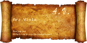 Arz Viola névjegykártya